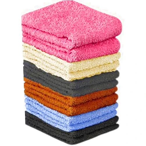 QUBA LINEN 100% Cotton - Wash Cloth Set - Pack of 24, Flannel Face Cloths, Highly Absorbent and Soft Feel Fingertip Towels (Multi Color, 12x12 Pack of 12)
