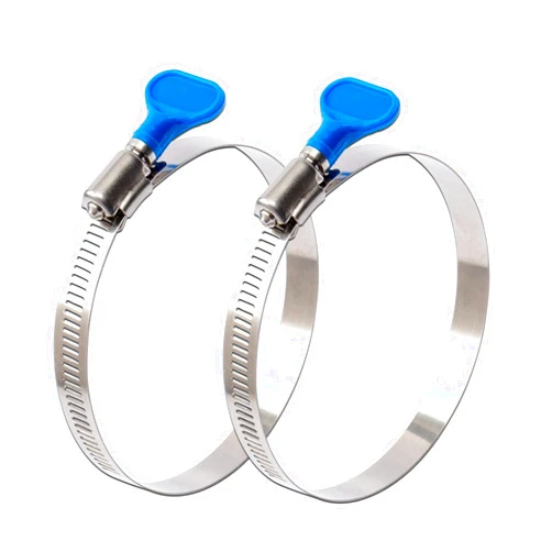 ISPINNER 2pcs 6 Inch Key-Type 304 Stainless Steel Worm Gear Hose Clamps, Adjustable Size Range 130-152mm Clamps for Dryer Vent, Dust Collector and Automotive