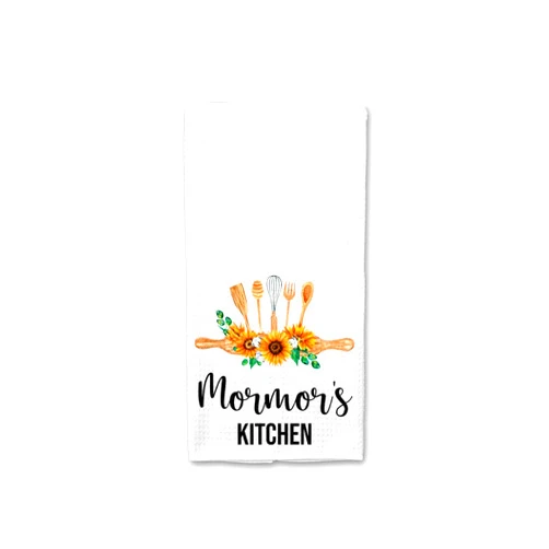 GreenStar Gifts Mormor's Kitchen Towel - Tea Towel Kitchen Decor Sunflower Watercolor - Mormor's Birthday Gift - New Home Gift - Kitchen Soft and Absorbent Kitchen Tea Towel