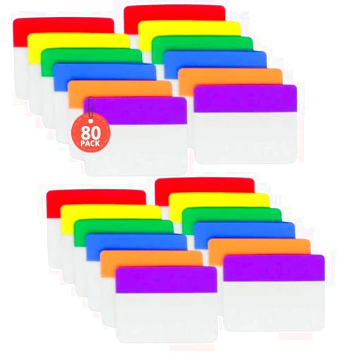 1InTheOffice Sticky Index Tabs, Page Marker Tabs, Page Tabs for Notebook, Assorted Colors, 80 Pack