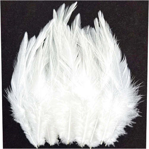 LWINGFLYER 100pcs White Loose Rooster Saddle Hackle Feathers 5-7 Inch for Crafts Earrings Jewelry Making Dream Catcher Decoration