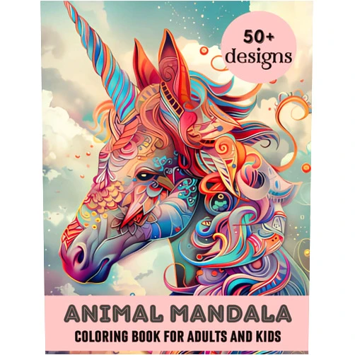 Odra Mars Animal Mandala Coloring Book: 50+ Beautiful Designs for Stress Relief and Relaxation, Art to Improve Mindfulness, Perfect for Adults and Kids to Relax and Unwind