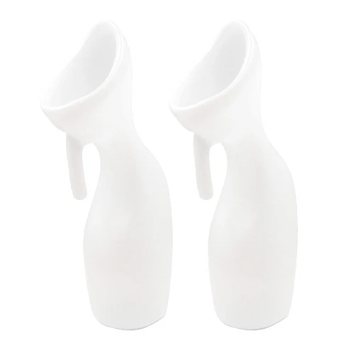 HealthStar Contoured Female Urinal, Easy Clean Urination Device for Women 2 Pack