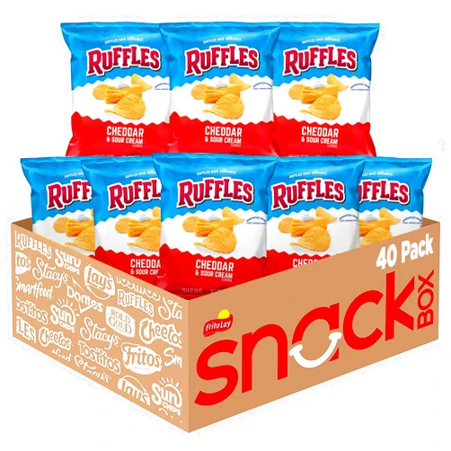 Ruffles Potato Chips, Cheddar Sour Cream, 1oz (40 Count)