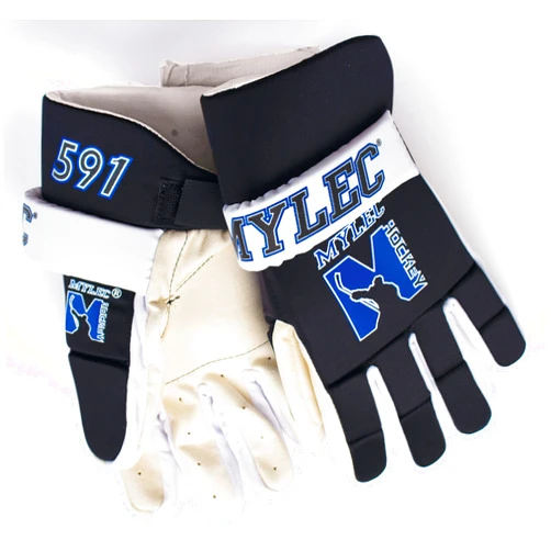 Mylec MK1 Street Hockey Gloves - Lightweight, Breathable, with Rugged Leather Palm and Soft Foam Cushioning, Great for Beginners and Experienced Players