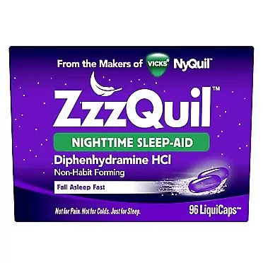 ZzzQuil Vicks Nighttime Sleep Supplement LiquiCaps, 96 ct 96 Count (Pack of 1)