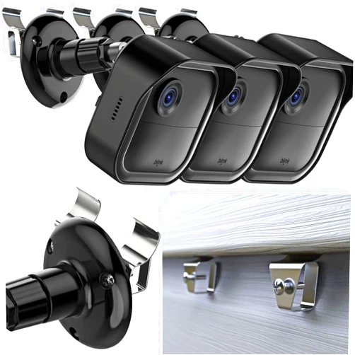 Hibezos Blink Outdoor Vinyl Siding Mount with Waterproof Case, No-Hole Needed Mounting Bracket and Full Weather Proof Cover for All-New Blink Outdoor Security Camera System(3 Pack)