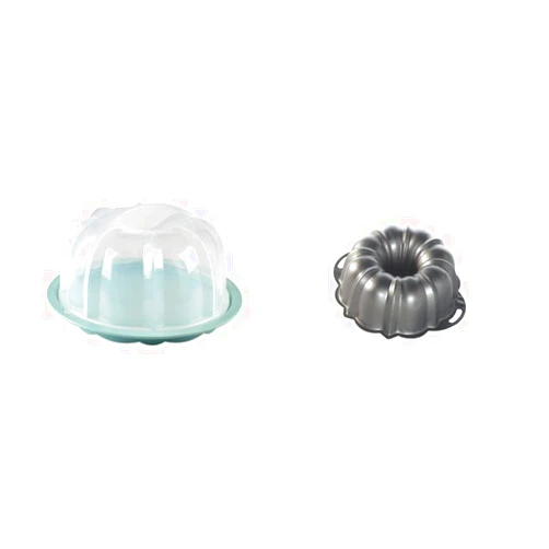 Nordic Ware Bundt Cake Keeper and ProForm Bundt Pan, 12 Cup (Gray)