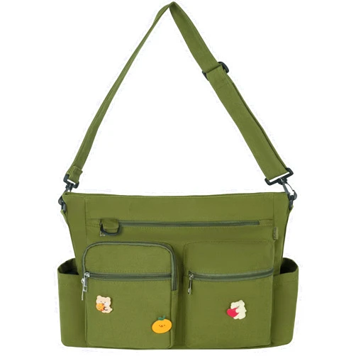 BQKOZFIN Casual Canvas Messenger Bag with 3 Cute Pins Vintage Hobo Crossbody Bag for Women and Men…