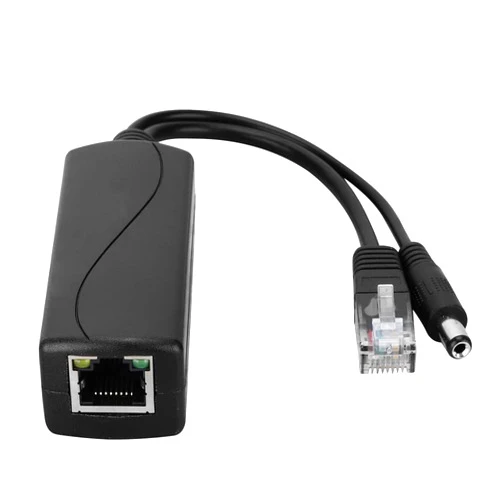 HKBTM Active PoE Splitter 802.3af/at Standard Compliant 100Mbps Gigabit Power Over Ethernet Splitter Adapter for Security IP Camera CCTV Surveillance Device (12V 1A DC(100M))