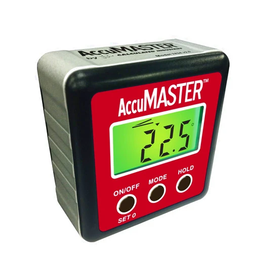Calculated Industries 7434 AccuMASTER 2-in 1 Magnetic Digital Level and Angle Finder Certified IP54 Dust and Water Resistant,Red Brick Maroon