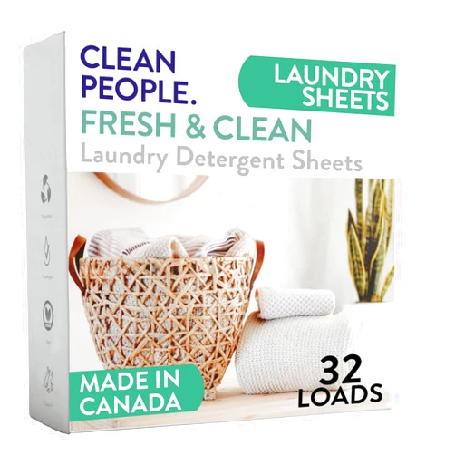 The Clean People Laundry Detergent Sheets - Laundry Soap - Ultra Concentrated, Recyclable Packaging, Stain Fighting - Fresh Scent, 32 Pack