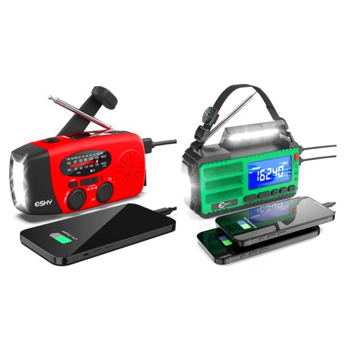 Esky 2000mAh Red Emergency Radio + 10000mAh Green Emergency Radio