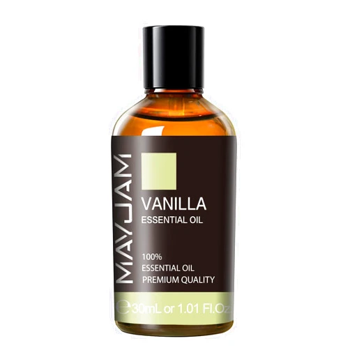 MAYJAM Vanilla Essential Oil 30ml/1.01fl.oz, MAYJAM Premium Vanilla Oils for Aromatherapy, Diffuser, Soap Making, Candle Making, Long Lasting Scents