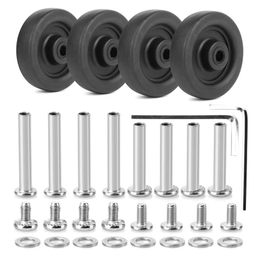 Zoofen 4 Pcs Luggage Wheels Replacement 50x15mm Rubber Suitcase Replacement Wheels Wear-Resistant Repair Wheels for Luggage(ZPF01)