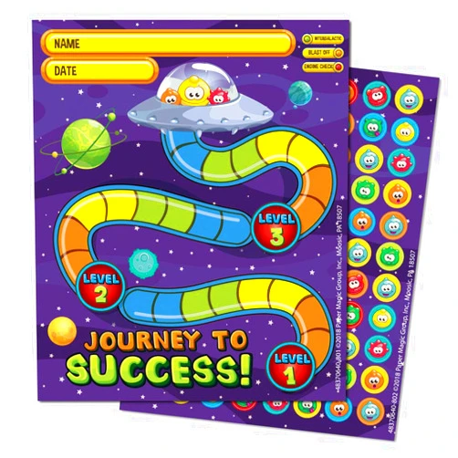 Eureka Space Themed Small Sticker Reward Chart for Kids, 736pcs, 5'' x 6''
