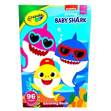 Crayola Baby Shark Coloring Book with Stickers, Gift for Kids, 96 Pages, Ages 3, 4, 5, 6 Baby Shark Coloring Pages