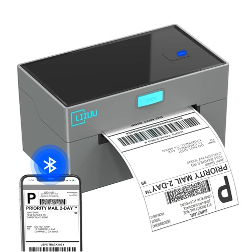 LIIUU Thermal Shipping Label Printer Bluetooth, 4x6 Label Printer for Shipping Packages, Support iOS, iPhone, iPad, Android, Mac and Windows, Widely Used for Amazon, Ebay, Shopify, Etsy, USPS,UPS
