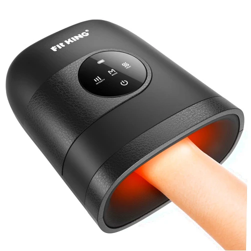 FIT KING Hand Massager with Heat for Hand Massage and Arthritis Carpal Tunnel Finger Numbness Relief - Cordless & Portable & Touch Screen - Birthday Gifts for Women Men Parents- FSA HSA Eligible