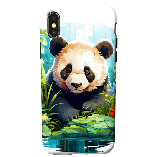 Nature's Neighborhood iPhone X/XS Adorable Giant Panda Bear Watercolor Case