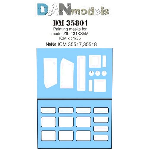 Dan Models 35801-1/72 Painting Masks for Model ZIL -131 KShM (ICM 35517-35518)
