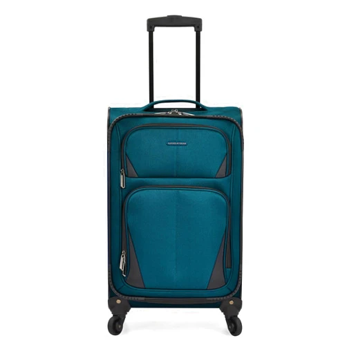 U.S. Traveler Aviron Bay Expandable Softside Luggage with Spinner Wheels, Teal, Carry-on 22-Inch