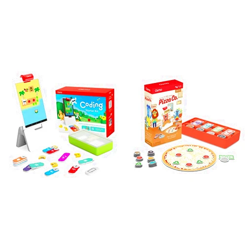 Osmo - Coding Starter Kit for Fire Tablet plus Pizza Co.- 3 Educational Learning Games -Ages 5-10+ - Learn to Code, Coding Basics & Coding Puzzles plus Communication Skills & Math (Fire Base Included)