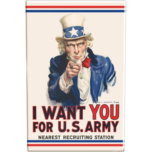 Square Deal Recordings & Supplies I Want You for U.S. Army - Uncle Sam Pointing Finger - Vintage 1917 Recruitment Poster Reproduction by James Montgomery Flagg - 2