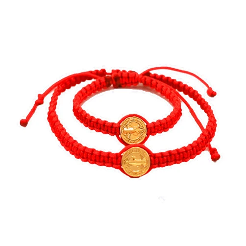 TUTTI JOYERÍA ARTESANAL Bracelet for Baby - Red macrame bracelet for Baby - New born - Baby Shower - Baptism - Birthday gift - Tutti Jewelry (Set Saint Benedict)