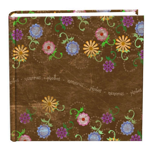 Pioneer Photo Albums 200 Pocket Printed Aged Floral Design Photo Album for 4 by 6-Inch Prints-Brown