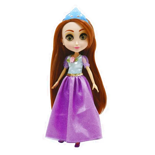 Happy Line Little Bebops Princess Doll - 10 Doll, with Gorgeous Long Hair to Brush and Style (Purple Dress)