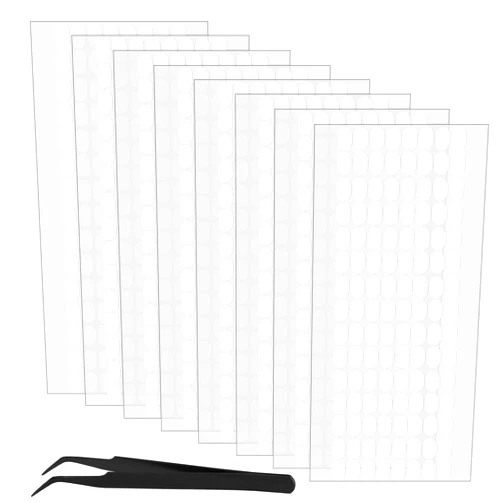 PEUTIER 800pcs Clear Sticky Tack Putty, Removable Sticky Putty with Tweezers Double Sided Sticky Dots Mounting Putty No Traces Adhesive Putty Dots for Poster Museum Wall Hanging Decoration