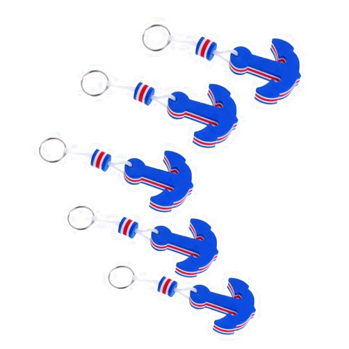 Inzopo 5 Pieces Marine Outboard Floating Keyring Sailing Kayak Fishing-Anchor Shaped Blue, Blue, One Size