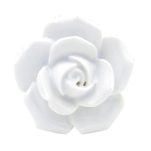 Tecrio 10pcs-Pack Ceramic Vintage Floral Rose Dresser Closet Kitchen Cupboard Deawer Knobs Handle Decor Pulls w/Screws (White)