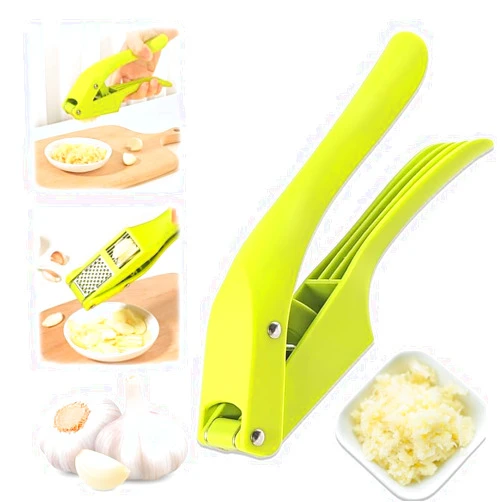 Suuker Garlic Press, 2 In 1 Garlic Mincer Garlic Crusher with Ergonomic Handle, Garlic Chopper for Smash Garlic Press and Slicer