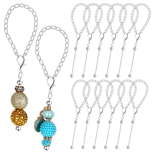Landical 12 Pcs Beadable Charm Accessories Compatible with Stanley Beaded Charm for Tumblers with Handle Cup Chains Wire for 30 40 oz Water Bottle Jewelry Gift Making Blank DIY