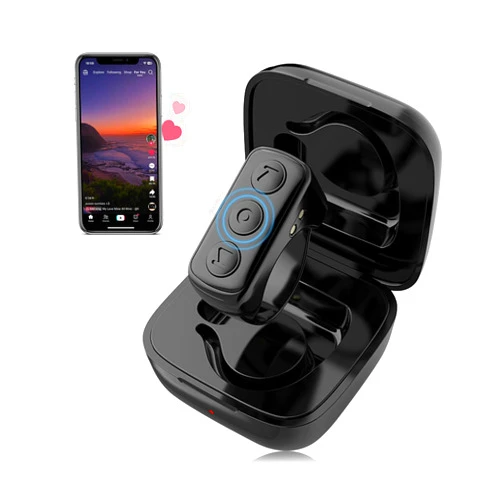 BIFTU Remote Control for TikTok, Bluetooth Scrolling Ring for TIK Tok, Page Turner for Kindle App, Wireless Camera Remote Shutter for iPhone iPad Android -Black(Not for Kindle Devices)