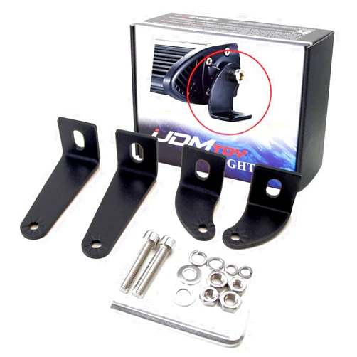 iJDMTOY 2-Pack Universal Side Mounting Brackets Compatible with Straight or Curved LED Light Bar (Most 20 30 40 42 50 52 Inches)