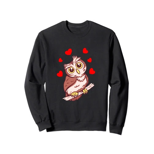 Kautz Uhu Habicht Waldtiere Vögel Owl on a branch with hearts owls Sweatshirt