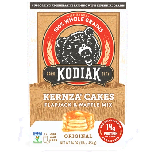 Kodiak Cakes Kodiak Kernza Power Cakes, Pancake & Waffle Mix, Original, High Protein,100% Whole Grains (Pack of 1)