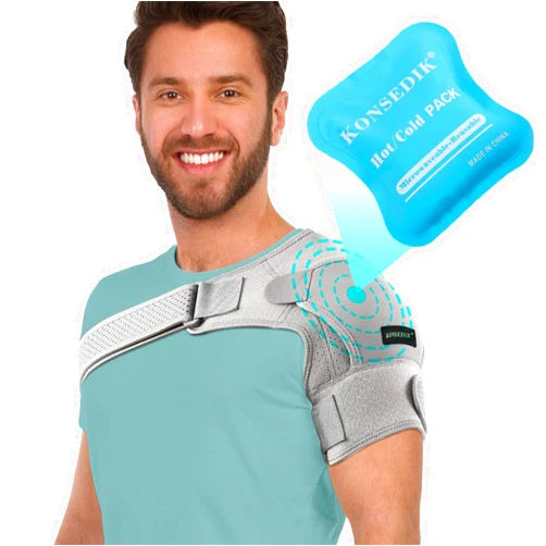 KONSEDIK Shoulder Brace- Torn Rotator Cuff Recovery Supports for Men&Women,Adjustable Fit Sleeve Wrap,for AC Joint Pain Relief,Shoulder Injuries&Tears,Bursitis,Swelling,Tendonitis… (Gray, Large)