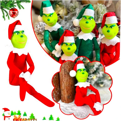 Dragon BaBa 12.6'' Red Christmas Monster Plush Toy, Christmas Stuffed Figures Doll for Kids and Christmas Tree Home Decorations(Red)