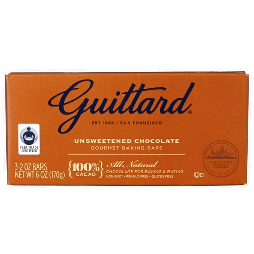 Guittard Unsweetend Fair Trade Chocolate Baking Bar, 6 oz