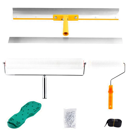 MXBAOHENG Cement Self-Levelling Tool Kit Cement Floor Leveling Tools Self Leveling Concrete Tool Kit with Spike Shoes Roller Remove Bubbles (13mm)