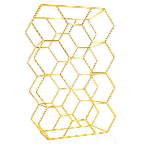 Bremel Home Wine Rack Hexagon Countertop Gold
