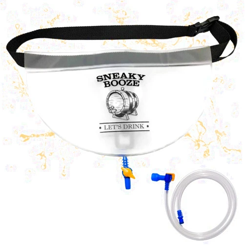 Sneaky Booze Hidden Flask Pouch For Men And Women: Portable 32oz Undetectable Alcohol Bag. Concealable Plastic Wine Liquor Body Hip Flasks. Disguised Leak Proof Travel Bags For Cruise Concert Festival