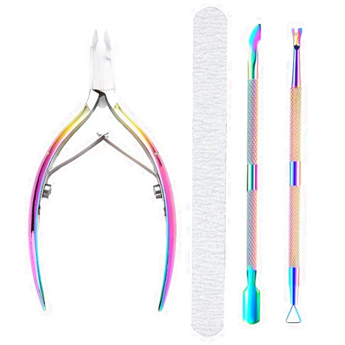 Fcozpjk Cuticle Trimmer Cuticle Remover with Cuticle Pusher, Gel Polish Remover Kit Professional Cuticle Cutter Nipper Scissor Pedicure Manicure Tools for Fingernails and Toenails Dead Skin, Nail Files