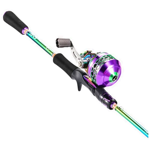 Sougayilang Fishing Reel Rod Combo, Two Pieces Colorful Poratble Light Weight Casting Rod with Spincast Fishing Reel for Freshwater