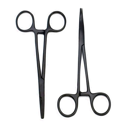 TeckMed Ultimate Rainbow 2 - Piece Curved & Straight Hemostat Set - Stainless Steel Locking Tweezer Clamps - Ideal Hemostats for Nurses, Fishing Forceps, Crafts and Hobby