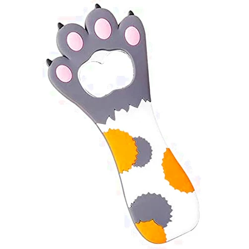 SYIPO Cute Cat Paw Bottle Opener Magnet,Refrigerator Magnet Silicone Metal Bottle Opener for Beer Coke Bartender Kitchen Barware Metal Novelty Cute Fun Shape,Unique Birthday Beer Gifts Ideas (Gray)